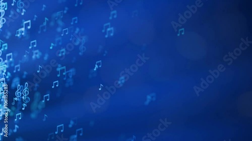 Wallpaper Mural Music video background with floating note particles and chrods in blue backdrop. Nice repeating endless animation for lyrics or karaoke that can be looped. Underwater theme.  Torontodigital.ca