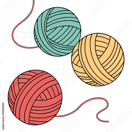 Vibrant Colorful Yarn Balls Isolated on White Background for Crafting Inspiration.