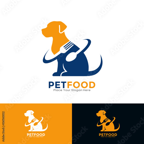 Pet food with dog vector logo template. Suitable for, business, animal food, and shelter 