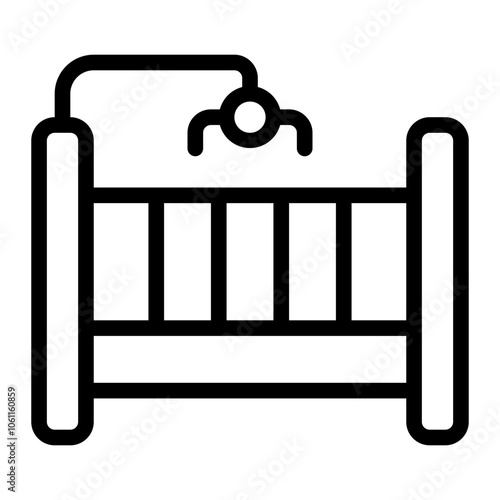 Baby Bed line icon