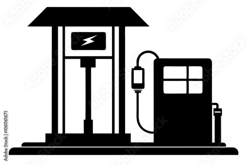 charging  station silhouette, charging  station illustration