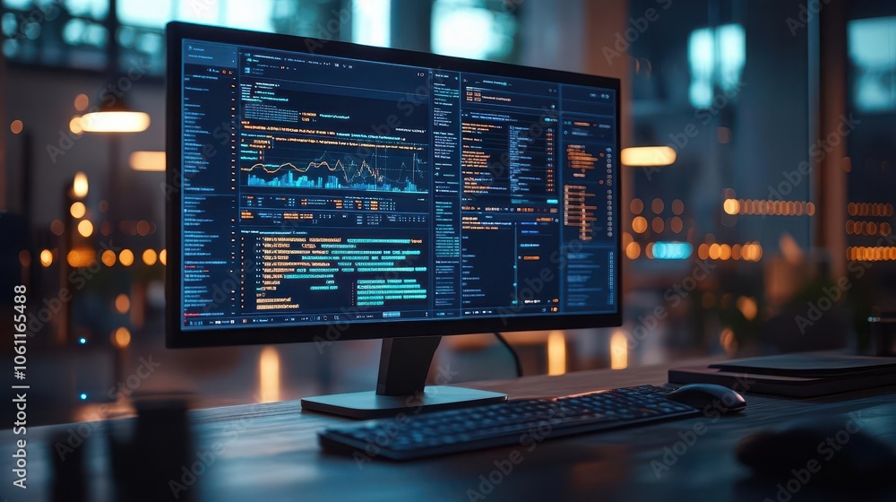 Project management software displayed on a vibrant screen, soft lighting, sleek design, modern technology, photo-realistic Project management software displayed on a vibrant screen, soft lighting, sleek design, modern technology, photo-realistic
