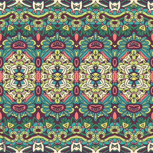 Abstract geometric intricate seamless pattern ornamental. Mandala and flourishes seamless pattern ornamental.