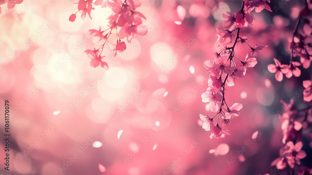 A serene pink floral background with soft bokeh effects, evoking a peaceful atmosphere. A serene pink floral background with soft bokeh effects, evoking a peaceful atmosphere.