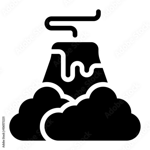 Volcano solid icon