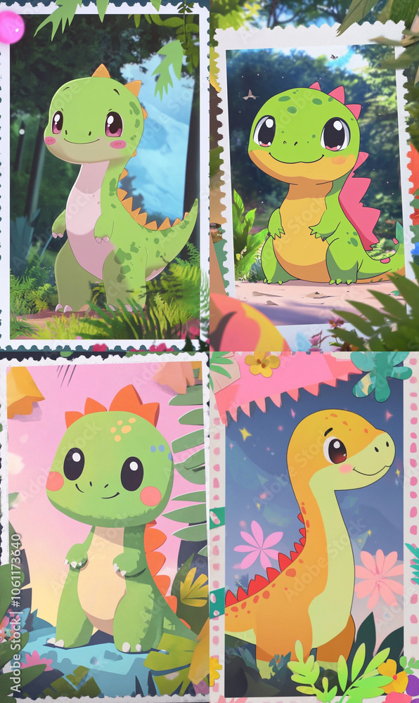 Fototapeta premium Dino on a post