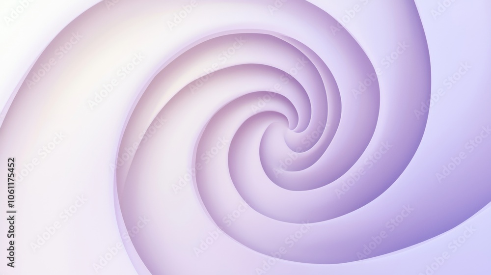 Soft purple gradient spiral creates a mesmerizing visual effect, drawing the viewer's eye towards the center with its smooth curves and hypnotic pattern