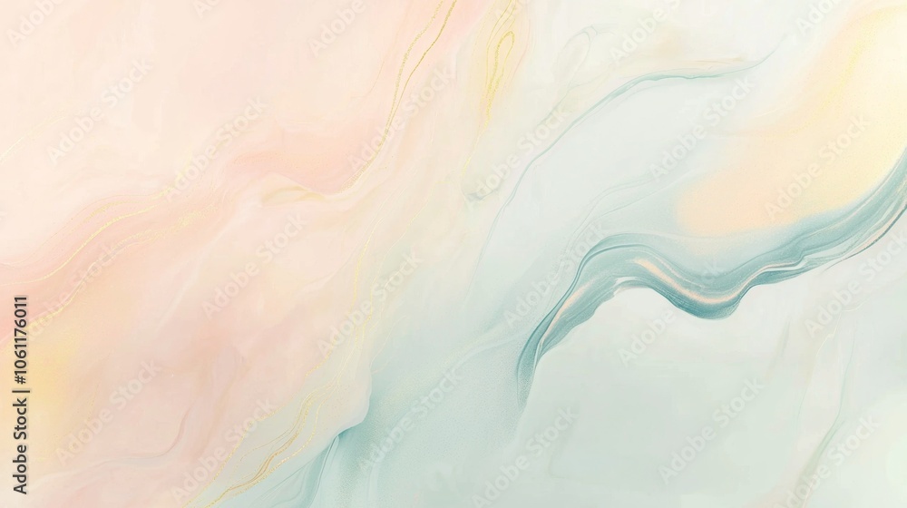 Fototapeta premium Luxurious marble texture in pastel pink and mint green with gold veins, perfect for elegant designs needing a touch of glamour
