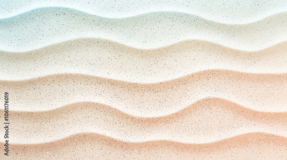 Soft, undulating waves of glittering sand create a mesmerizing pattern, evoking the tranquility of a pristine beach under a soft gradient sky Soft, undulating waves of glittering sand create a mesmerizing pattern, evoking the tranquility of a pristine beach under a soft gradient sky
