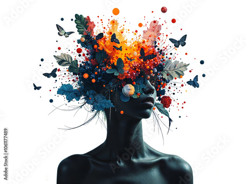 Nature s colors and dreams unite in a symphony of floral imagery and abstract beauty, digital art of surrealism concept.