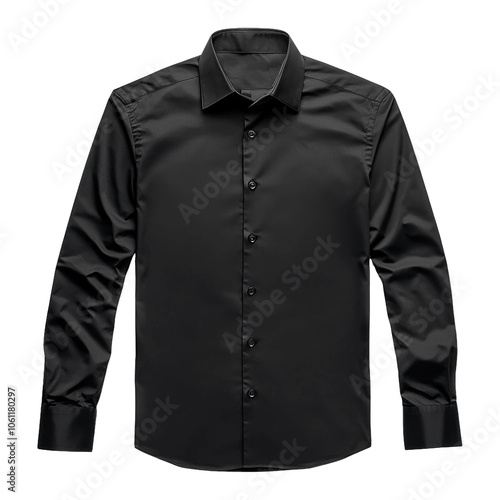 Isolated Black Shirt on Transparent Background