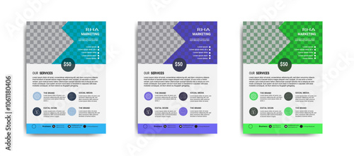 Flyer corporate, marketing, company, modern, simple, unique, magazine, leaflet, abstract flyer design template vector in later size.