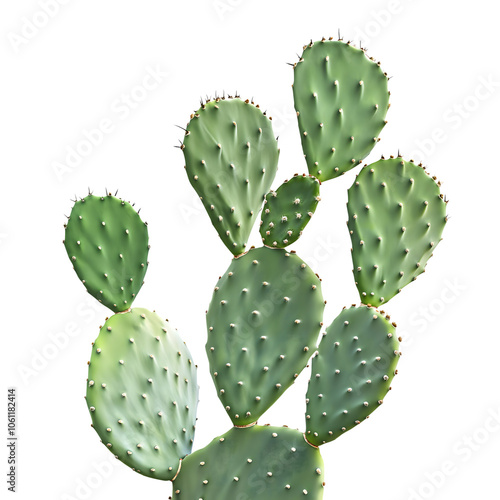prickly pear cactus isolated on transparent background Generative Ai.