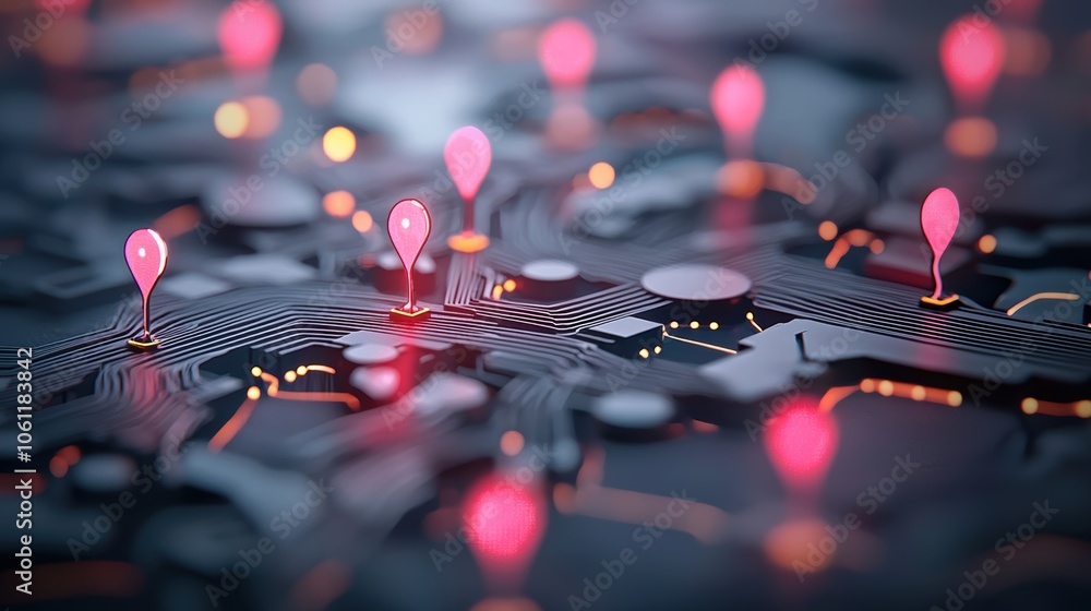 A digital map of a smart city, showcasing interconnected devices, sensors, data points, traffic flow, energy grids, and other elements of a technologically advanced urban environment. A digital map of a smart city, showcasing interconnected devices, sensors, data points, traffic flow, energy grids, and other elements of a technologically advanced urban environment.