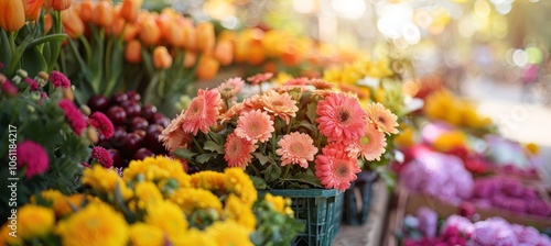 Wallpaper Mural Lively farmer s market featuring fresh produce, colorful flowers, and local delights Torontodigital.ca