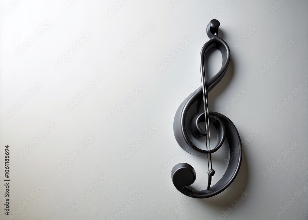 Elegant Black Violin Clef on a Crisp White Background - Musical Artistry and Symbolism for Music Enthusiasts, Schools, and Creative Projects Elegant Black Violin Clef on a Crisp White Background - Musical Artistry and Symbolism for Music Enthusiasts, Schools, and Creative Projects