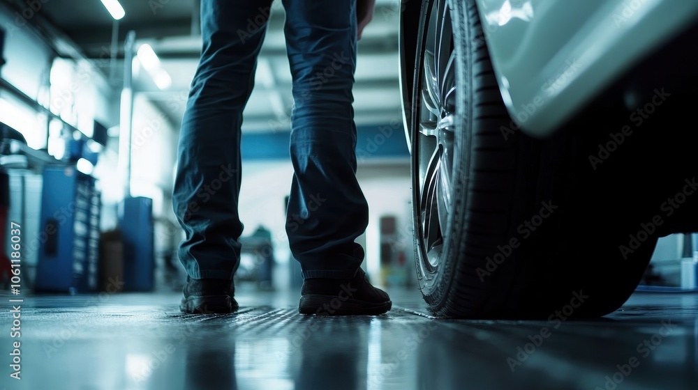 Naklejka premium Automotive Repair and Maintenance in a Professional Workshop