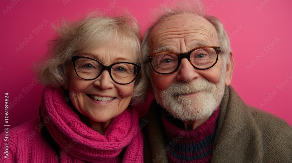 An Endearing Portrait of an Elderly Couple in Colors An Endearing Portrait of an Elderly Couple in Colors