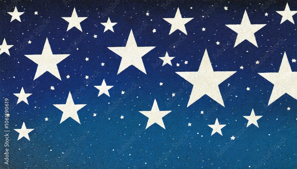 Whimsical Night Sky with Stars Whimsical Night Sky with Stars