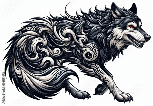 Wallpaper Mural TRIBAL TATOO トライバル タトゥ 狼 wolf Torontodigital.ca