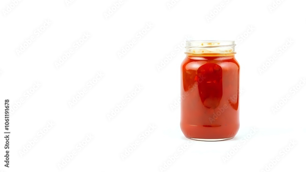 Marinara Sauce Jar on White Background Marinara Sauce Jar on White Background