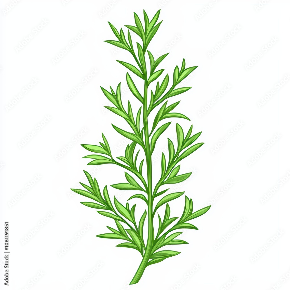 Fresh green rosemary sprig on a white isolated background. Fresh green rosemary sprig on a white isolated background.