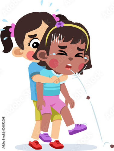Kid Helping Saving a Choking Friend