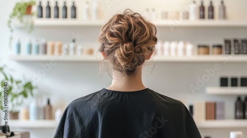 Elegant Hairstyle in Beauty Salon photo