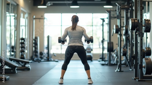 Fitness Enthusiast Lifting Weights in Modern Gym