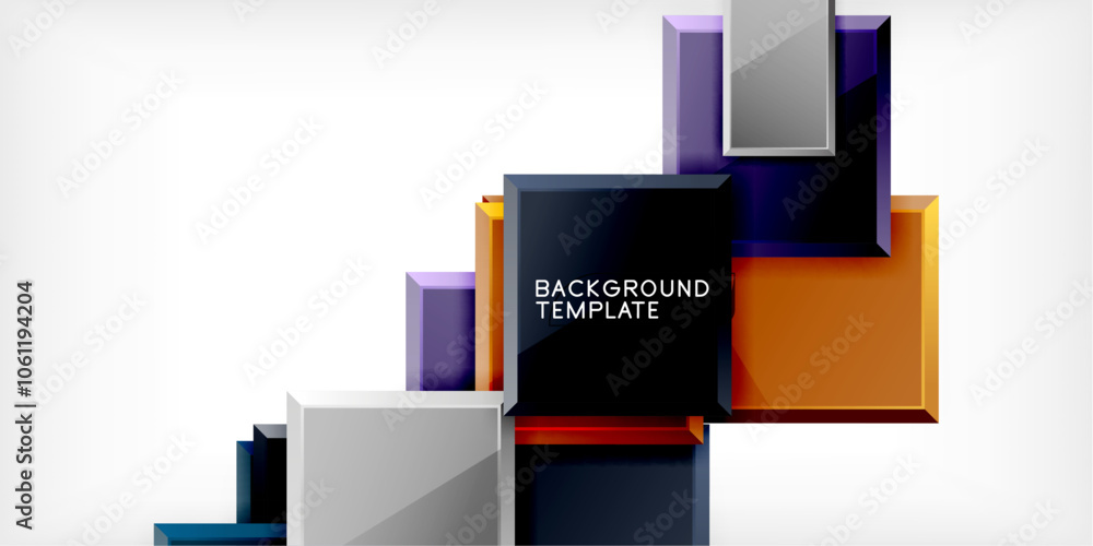 Glass toy style square shapes abstract design. Vector Illustration For Wallpaper, Banner, Background, Card, Book Illustration, landing page Glass toy style square shapes abstract design. Vector Illustration For Wallpaper, Banner, Background, Card, Book Illustration, landing page