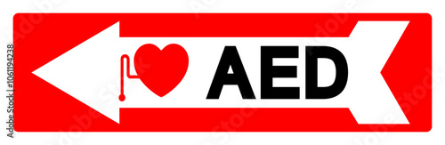 AED Symbol Sign, Vector Illustration, Isolate On White Background Label .EPS10