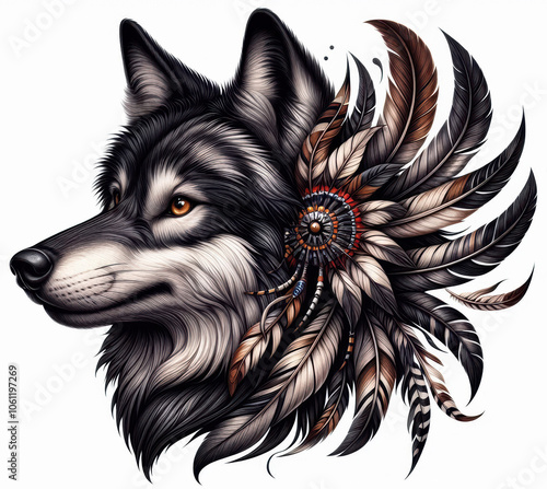 TRIBAL TATOO トライバル タトゥ 狼 wolf photo