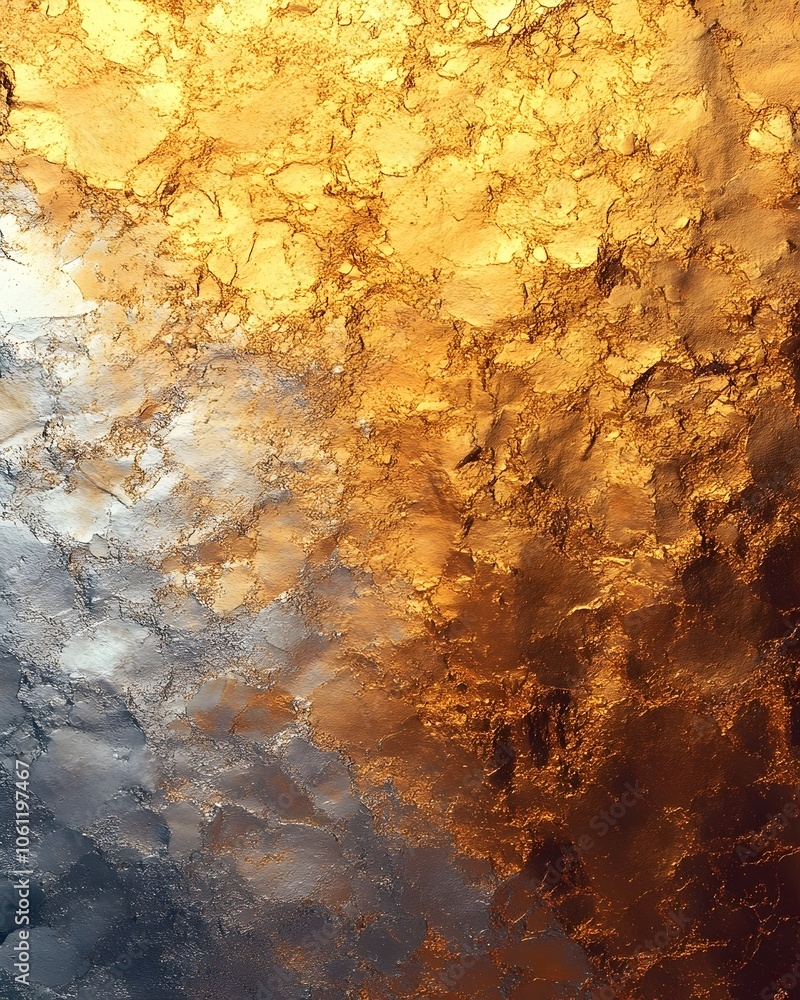 A stunning abstract texture showcasing a blend of warm golden hues and cool silvery tones, creating a captivating visual contrast that evokes a sense of fluidity and depth. A stunning abstract texture showcasing a blend of warm golden hues and cool silvery tones, creating a captivating visual contrast that evokes a sense of fluidity and depth.