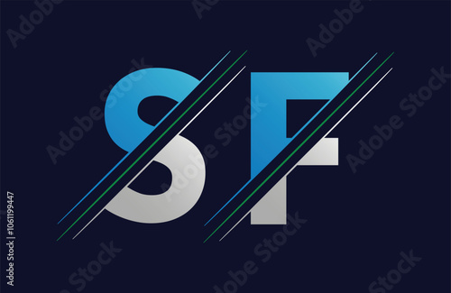sf Letter logo design vector template.