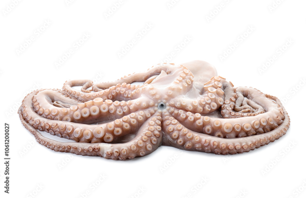 One fresh raw octopus isolated on white One fresh raw octopus isolated on white