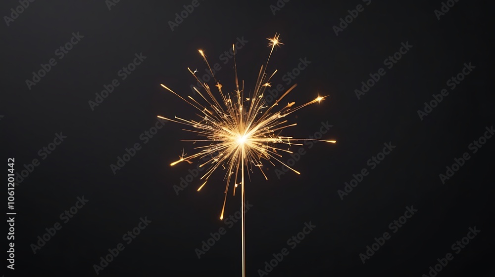 New Year Sparkler with Minimalist Copy Space. New Year Sparkler with Minimalist Copy Space.