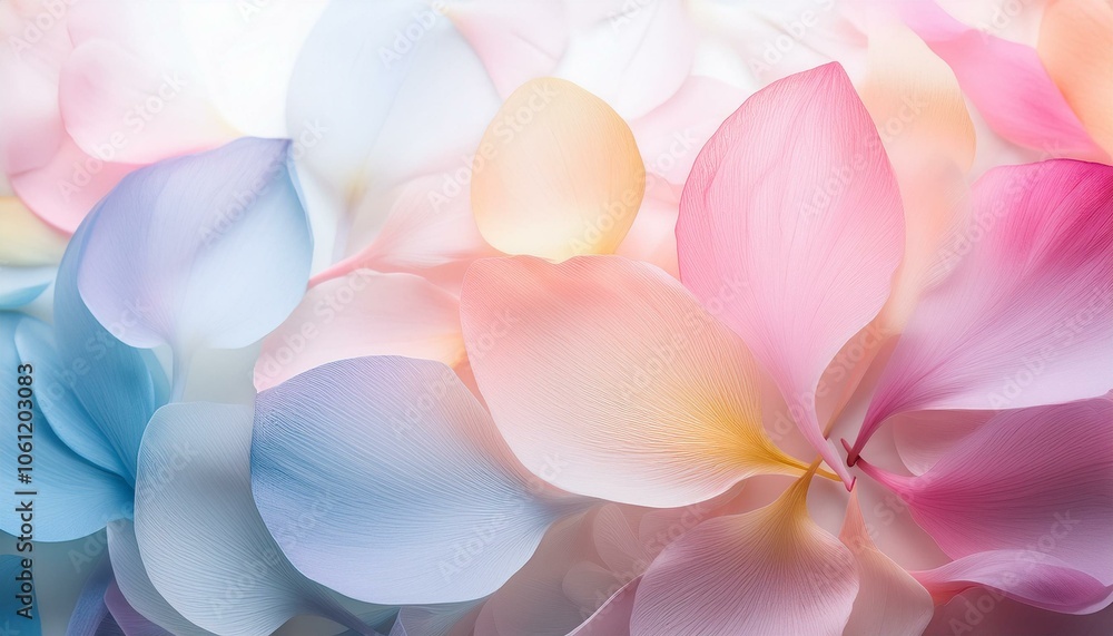 Fototapeta premium Delicate pastel petals create a soft and romantic background.