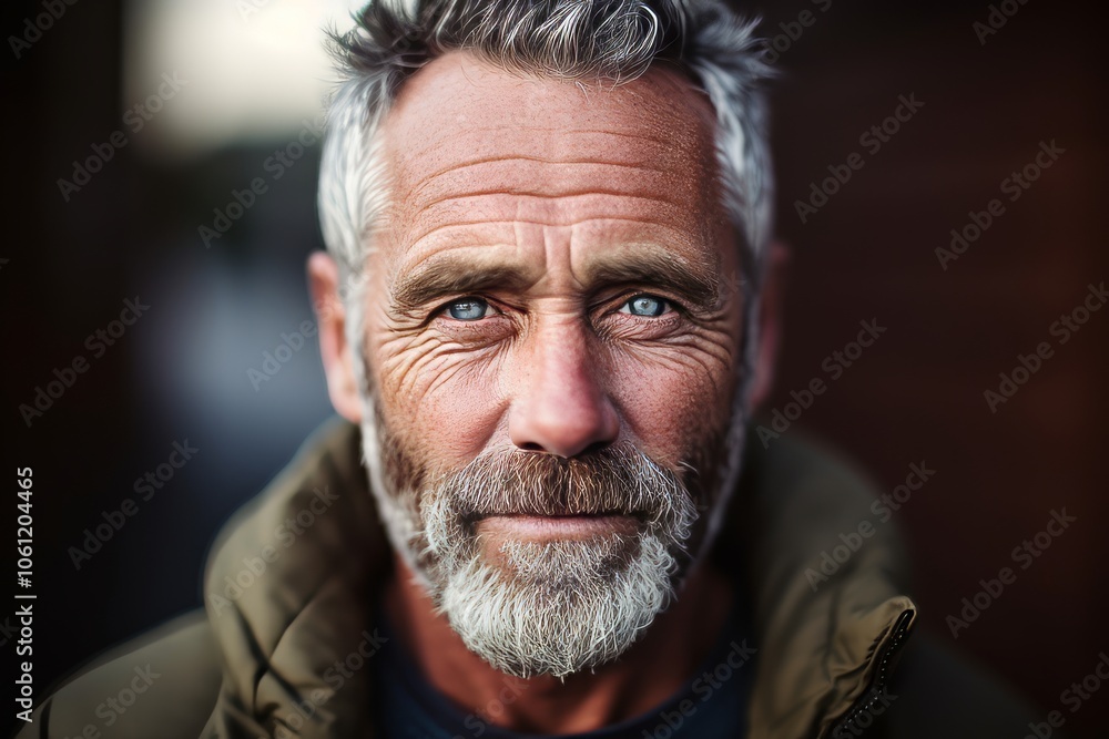 Portrait of a handsome senior man with grey hair and beard. Portrait of a handsome senior man with grey hair and beard.