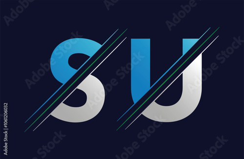 Abstract su letter logo design template. Vector Logo Illustration.