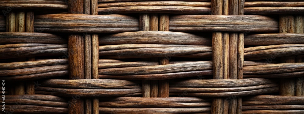 A close-up of a woven wooden texture showcasing intricate patterns and natural hues. A close-up of a woven wooden texture showcasing intricate patterns and natural hues.