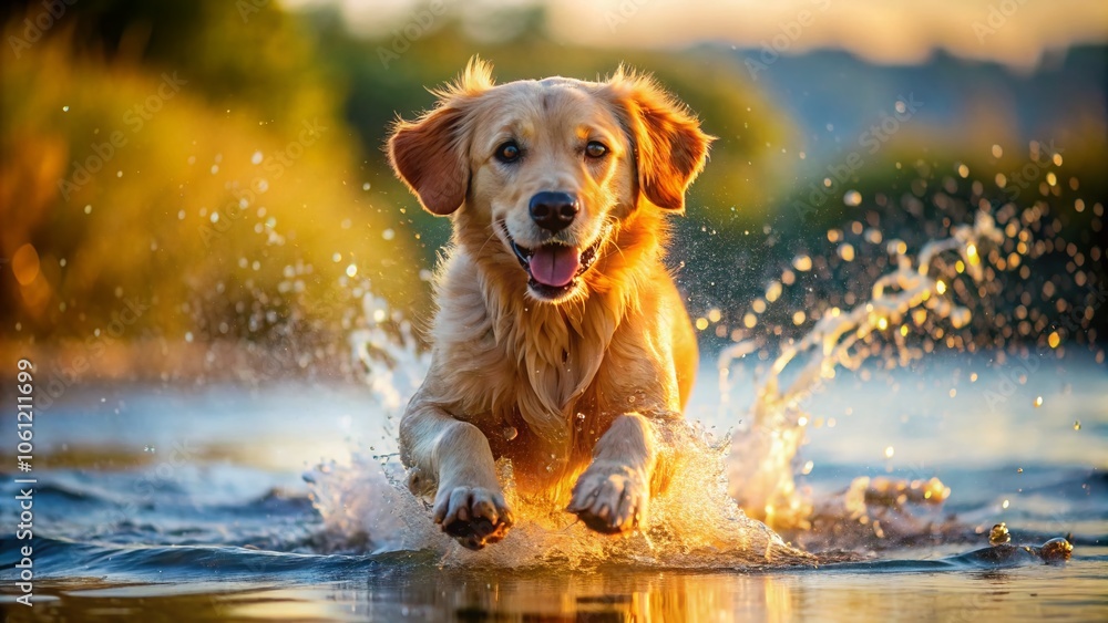 Joyful Golden Retriever Puppy Splashing in Water – Adorable Canine, Playful Moments, Macro Photography, Nature, Pet Photography, Happy Expressions, Water Fun, Outdoor Adventures Joyful Golden Retriever Puppy Splashing in Water – Adorable Canine, Playful Moments, Macro Photography, Nature, Pet Photography, Happy Expressions, Water Fun, Outdoor Adventures