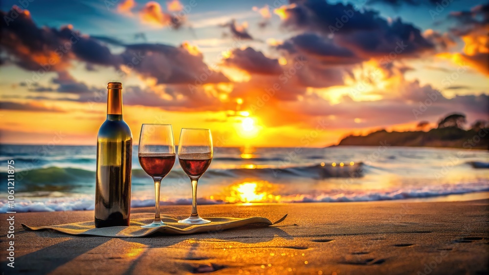 Sunset Wine & Beach - Tilt Shift Photography Sunset Wine & Beach - Tilt Shift Photography