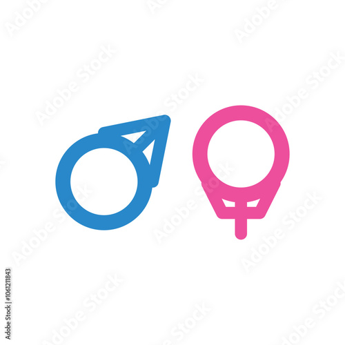 Man and Girl Gender Logo Template Icon