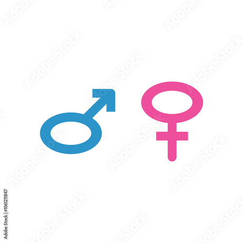Man and Girl Gender Logo Template Icon