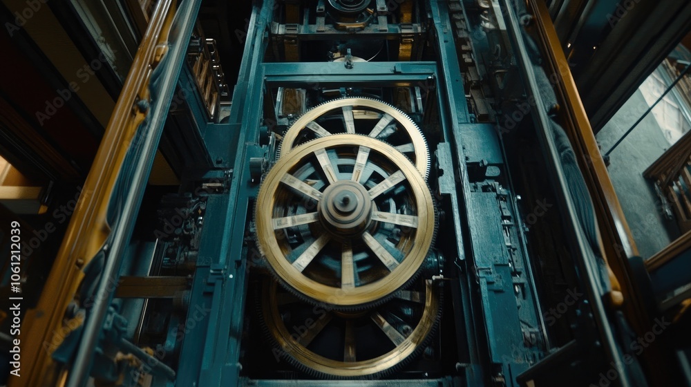 Fototapeta premium Intricate Gear Mechanism in Motion