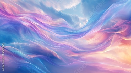 Wallpaper Mural A dreamy banner background featuring soft clouds floating gently across a serene sky, creating a calming visual effect Torontodigital.ca