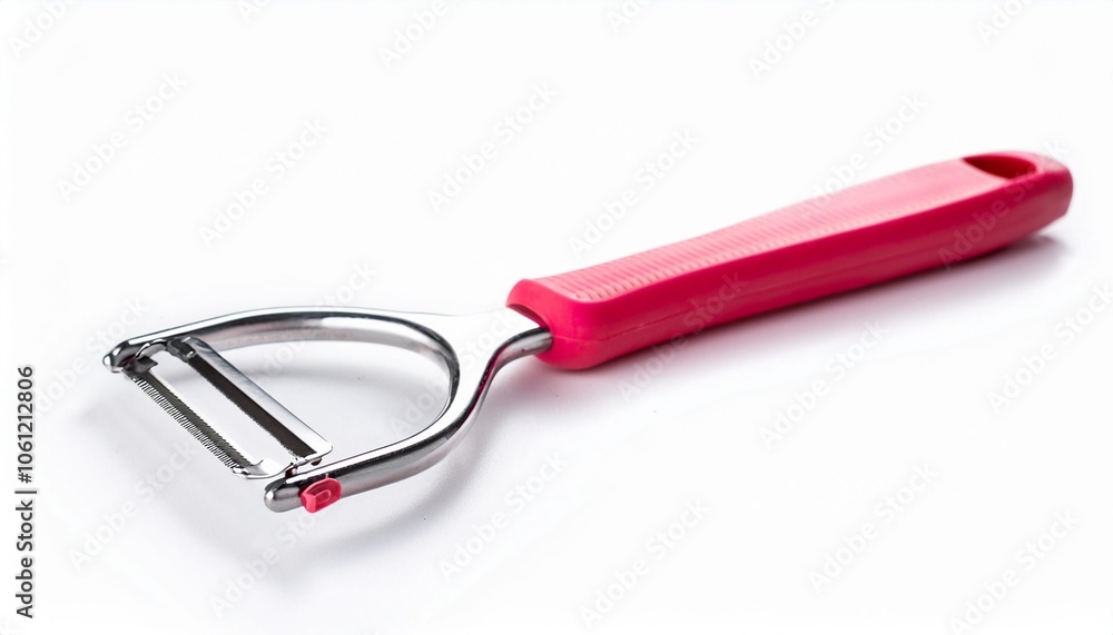 Peeler on White Background Isolated. Full Shot of Kitchen Utensils. Peeler on White Background Isolated. Full Shot of Kitchen Utensils.