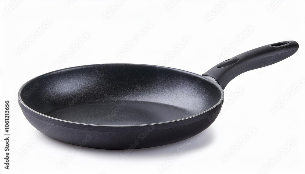 Skillet on White Background Isolated. Full Shot of Kitchen Utensils. Skillet on White Background Isolated. Full Shot of Kitchen Utensils.