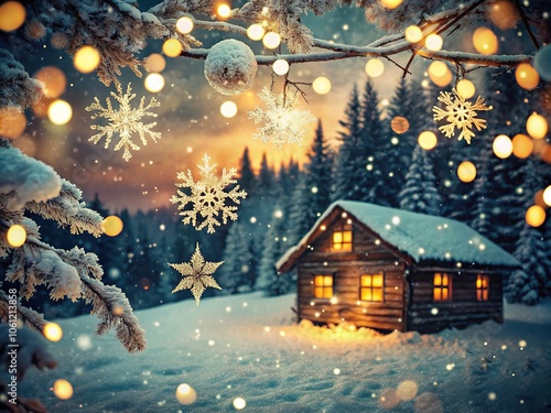 Winter Wonderland Christmas Snowflake Background Photography