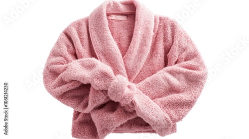 A soft pink robe, ideal for comfort and relaxation at home. photo